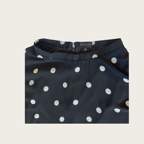 Premise Dotted Full Circle Skirt - Black and White - Size 8 - Picture 4 of 4
